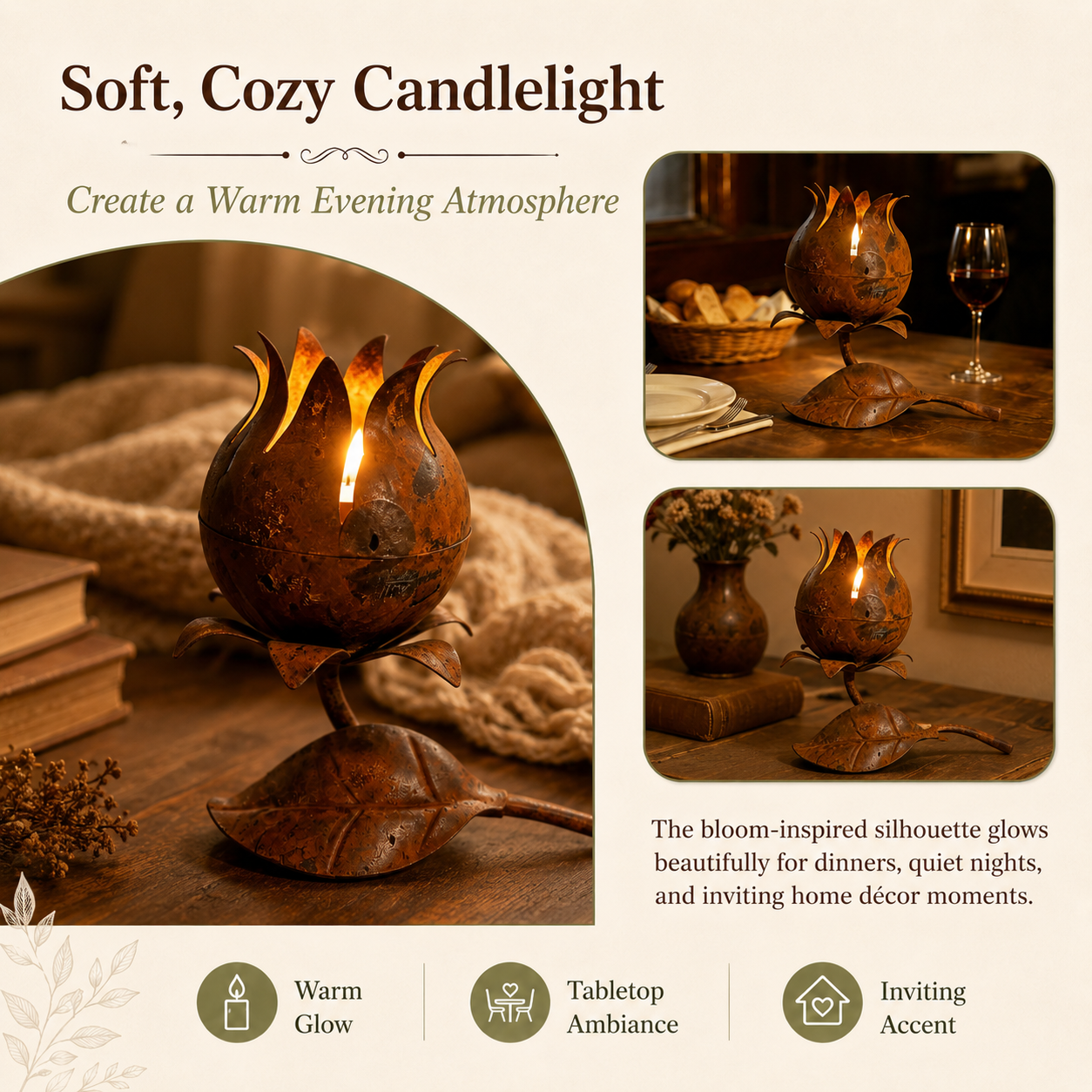 Vintage Bloom Candle Holder & Vase