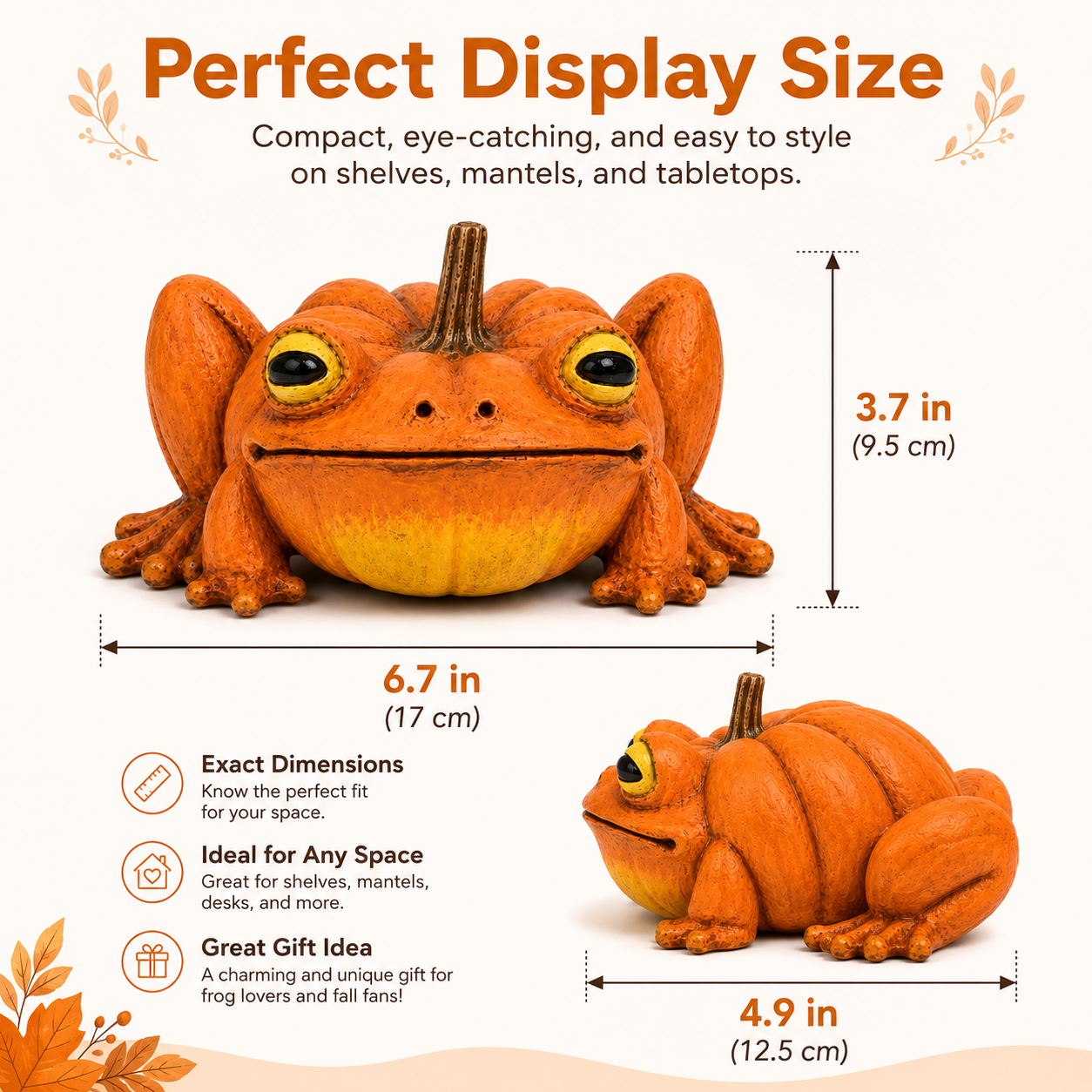 Pumpkin Frog Decorative Figurine
