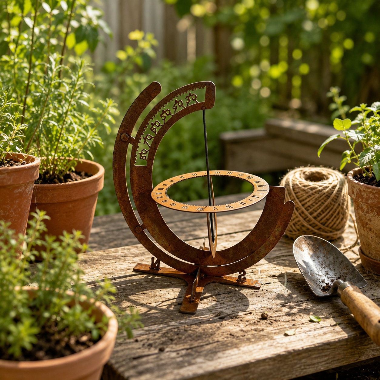 Vintage Garden Sundial Decor