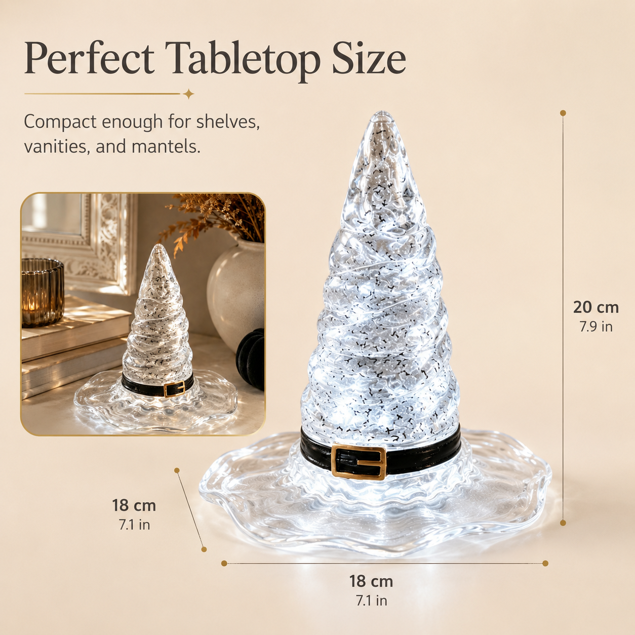 Light-Up Witch Hat Table Decor