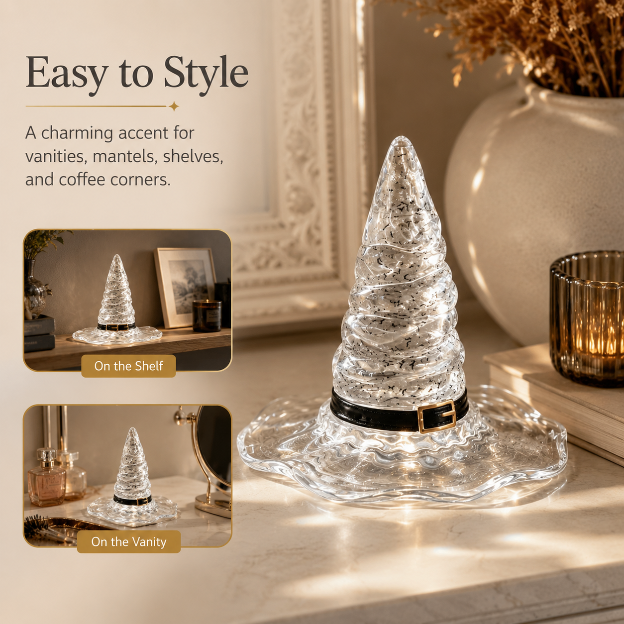 Light-Up Witch Hat Table Decor