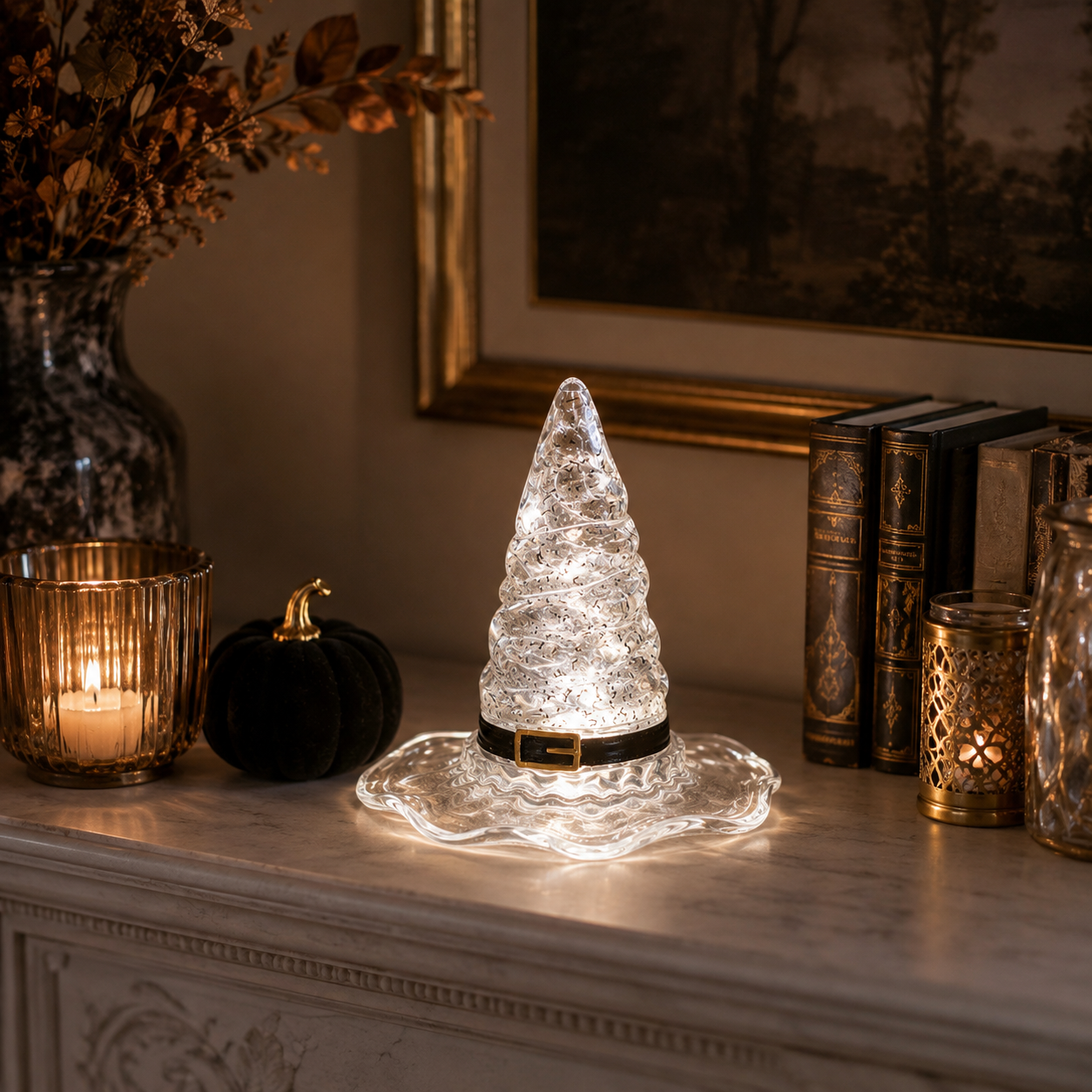 Light-Up Witch Hat Table Decor
