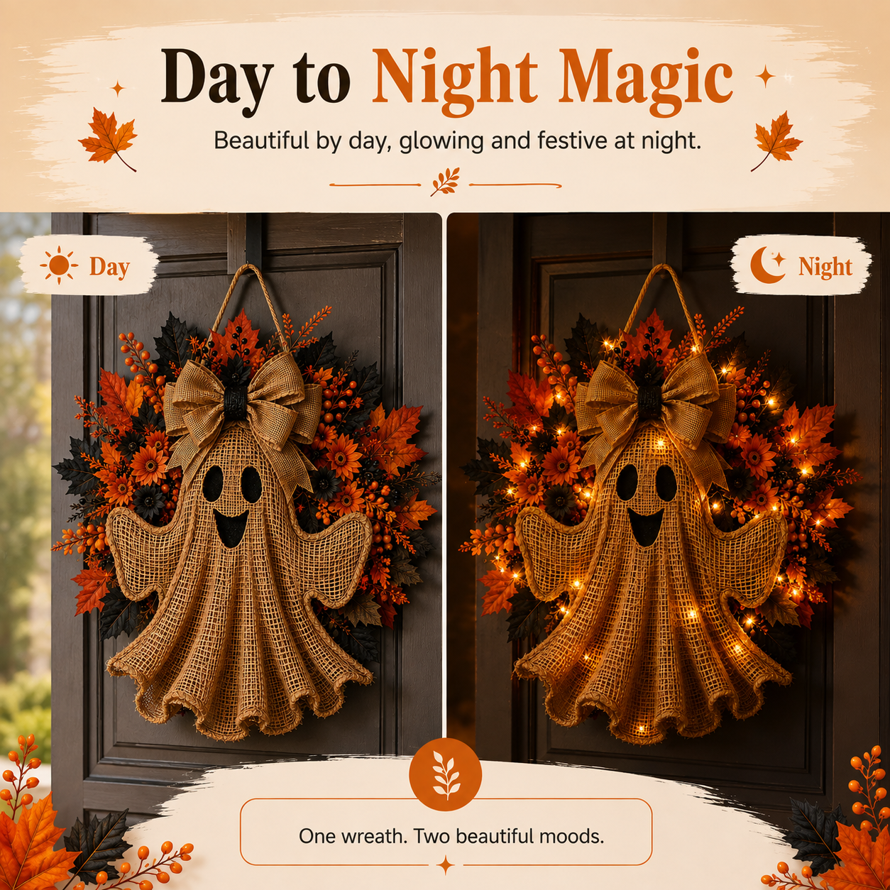 Harvest Glow Ghost Wreath