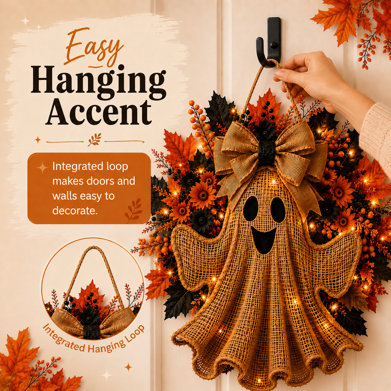 Harvest Glow Ghost Wreath
