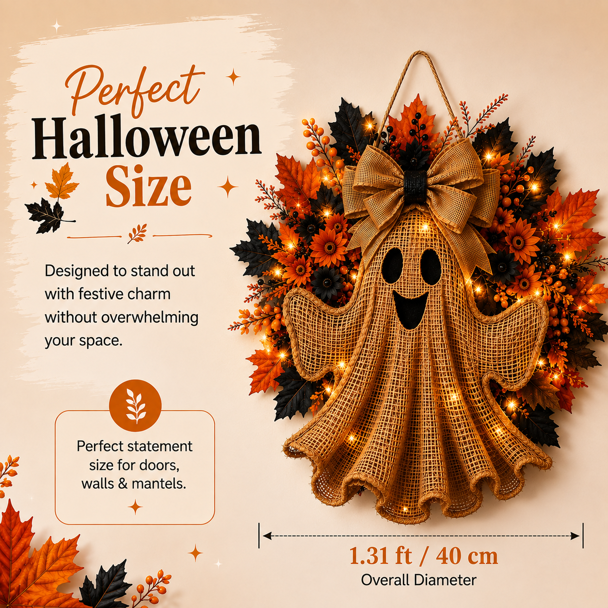 Harvest Glow Ghost Wreath