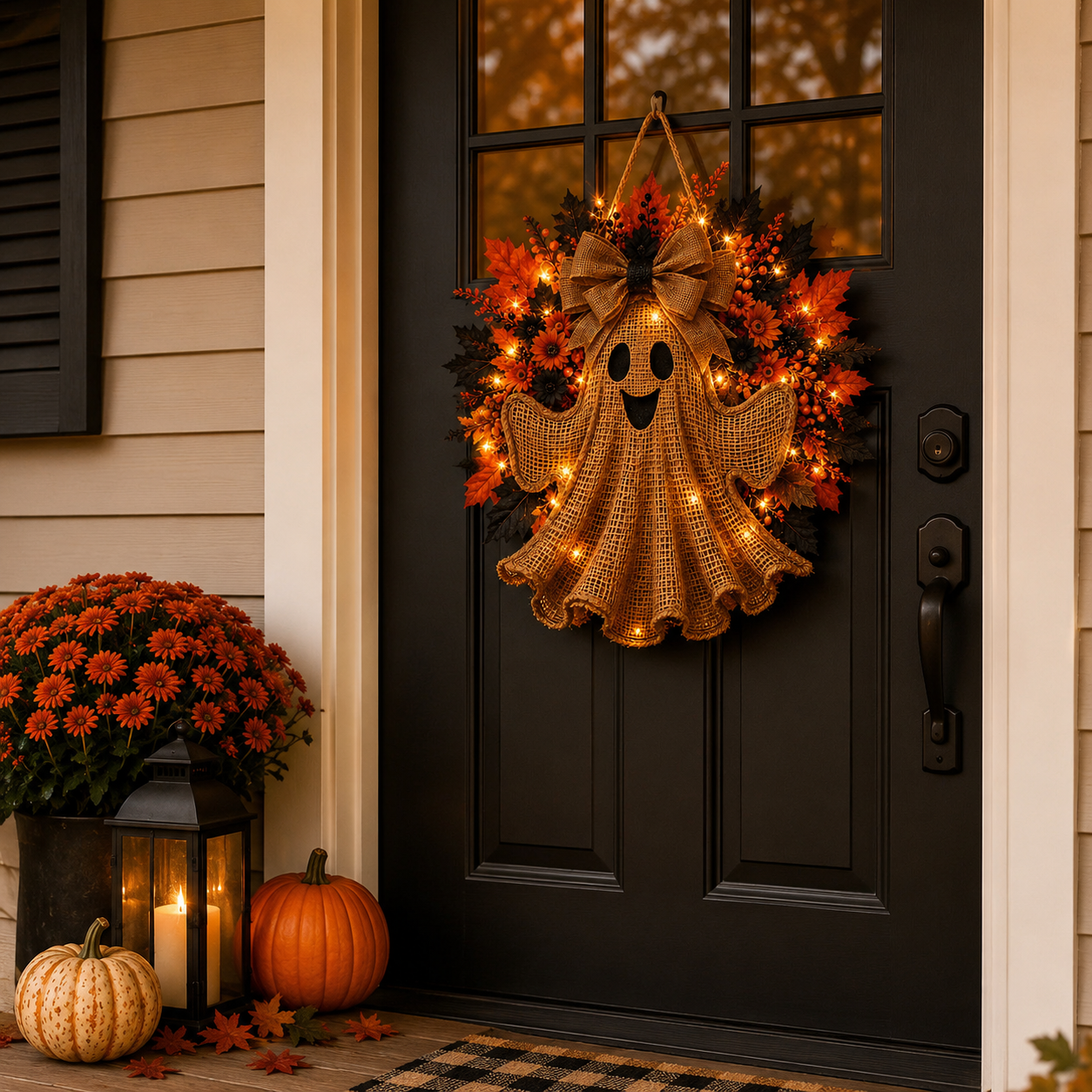 Harvest Glow Ghost Wreath