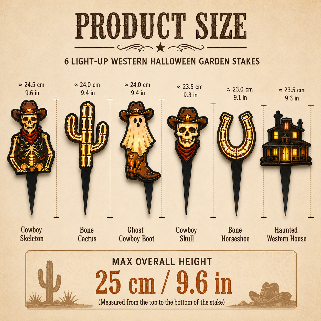 Wild West After Dark™ Light-Up Halloween Garden Stake  Amazon Listing Title