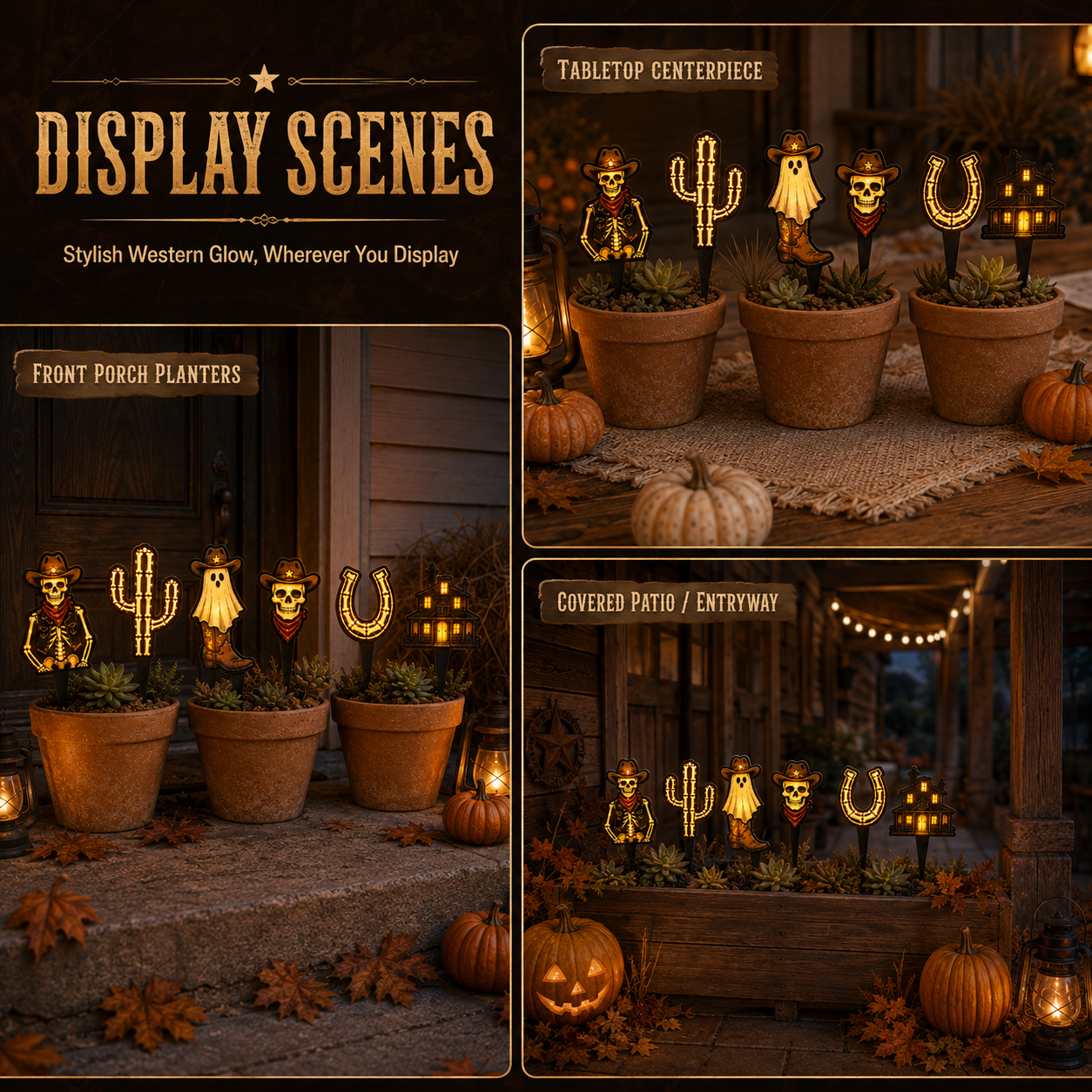 Wild West After Dark™ Light-Up Halloween Garden Stake  Amazon Listing Title