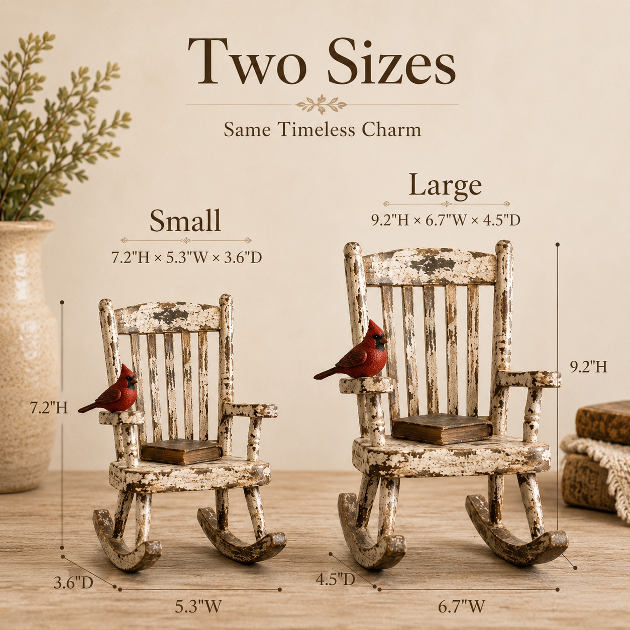 Rustic Cardinal Rocking Chair Decor
