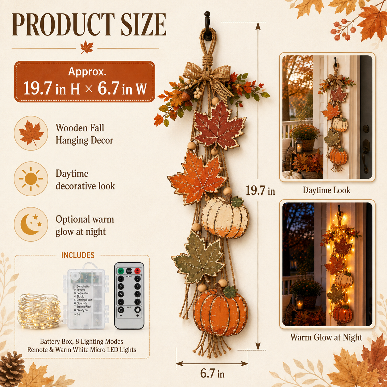 Harvest Welcome Wooden Fall Hanging Decor🍁