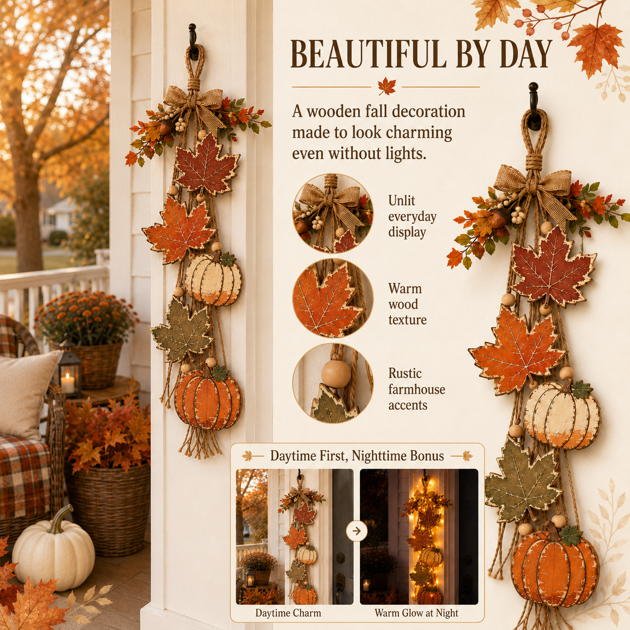 Harvest Welcome Wooden Fall Hanging Decor🍁