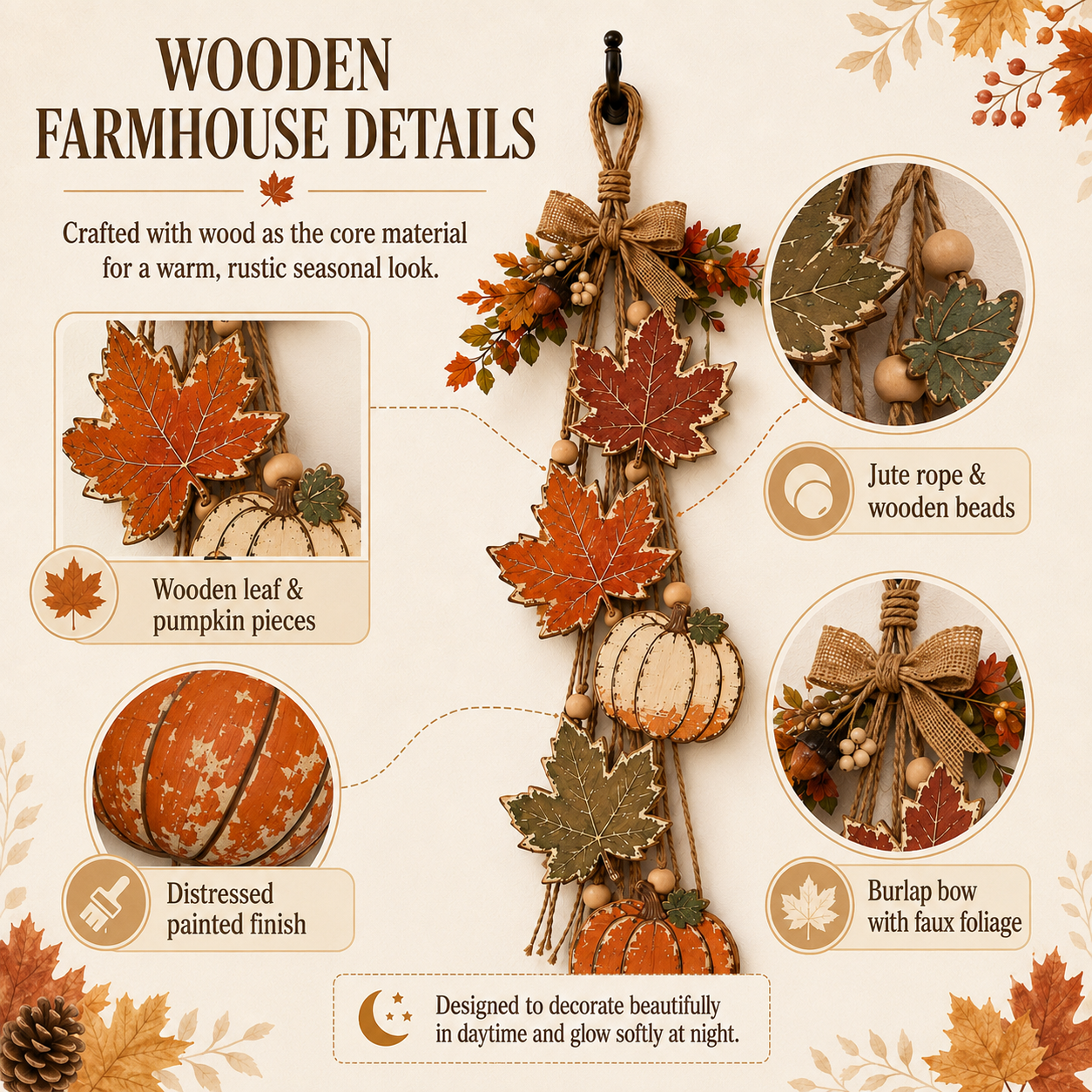 Harvest Welcome Wooden Fall Hanging Decor🍁