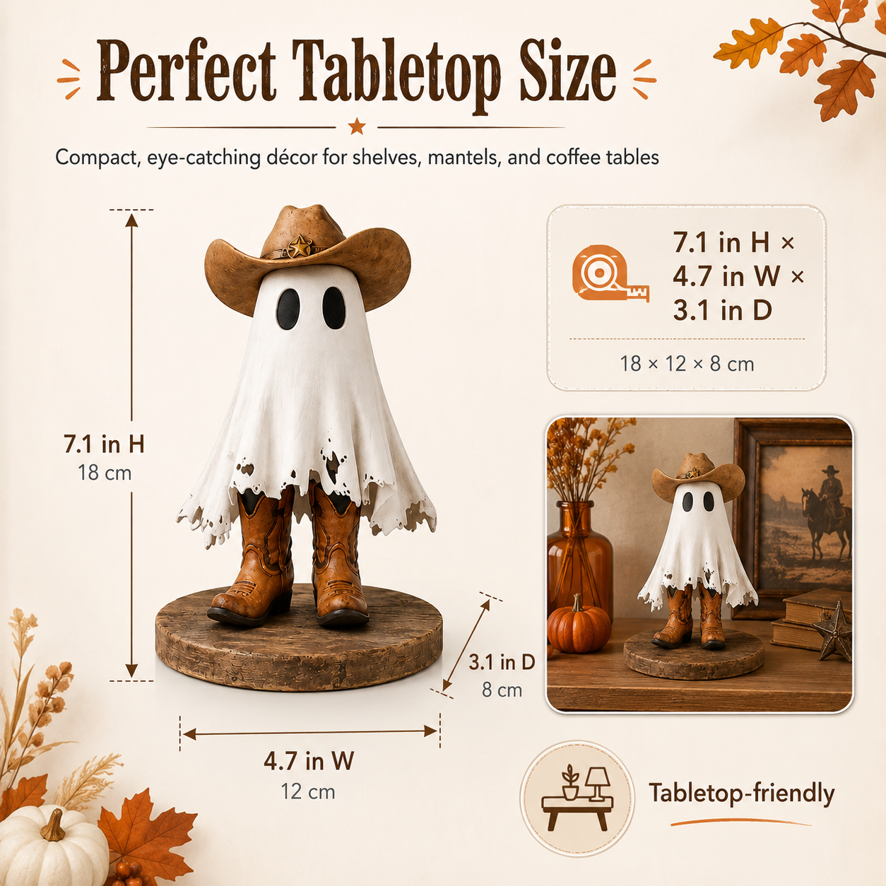 Boots & Boo Cowboy Ghost Figurine 👻🤠  Product Description