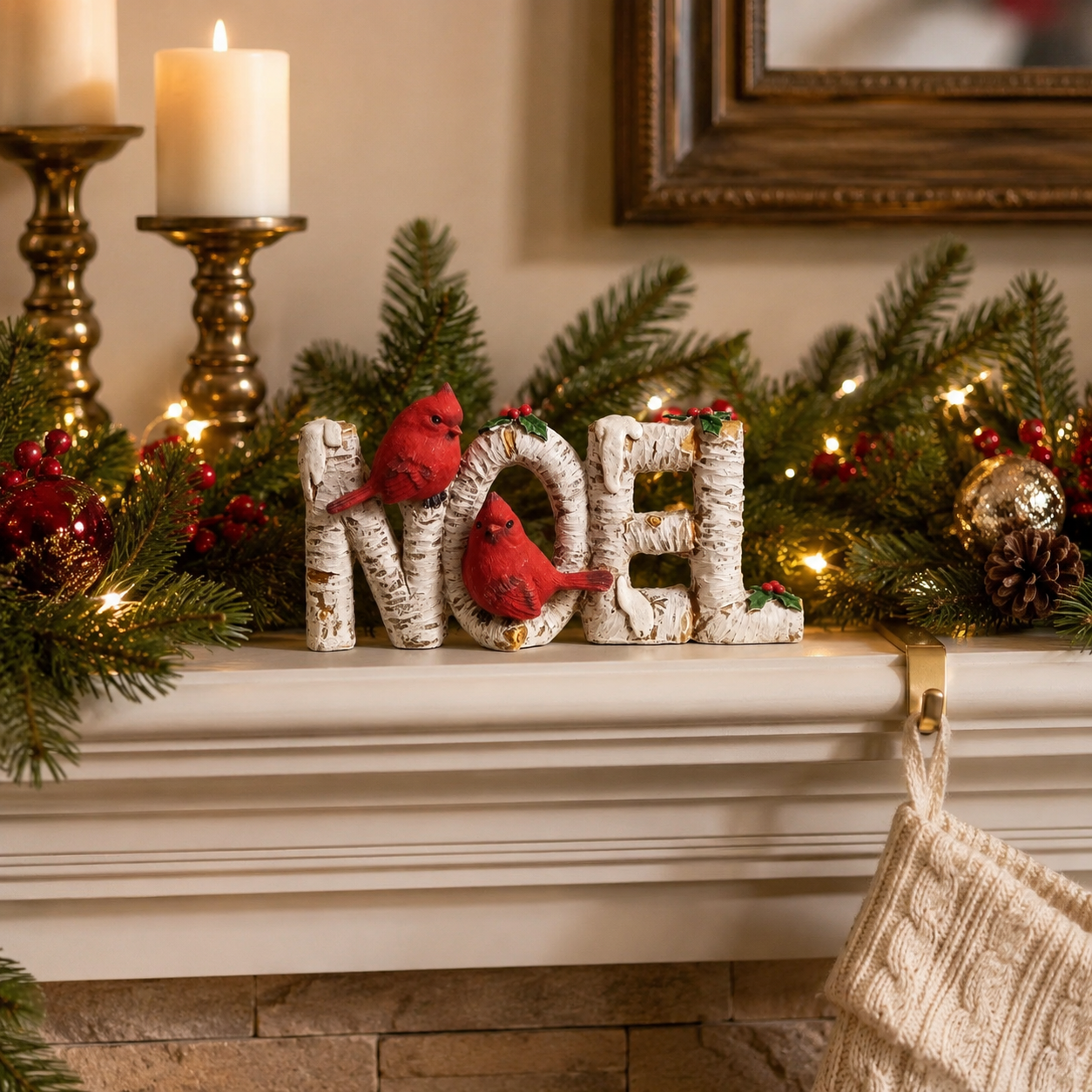 Winter Cardinal Noel Tabletop Decor