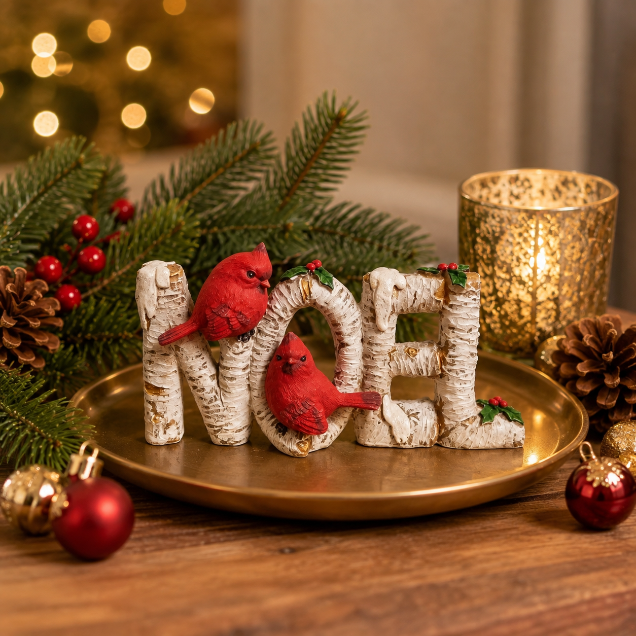 Winter Cardinal Noel Tabletop Decor