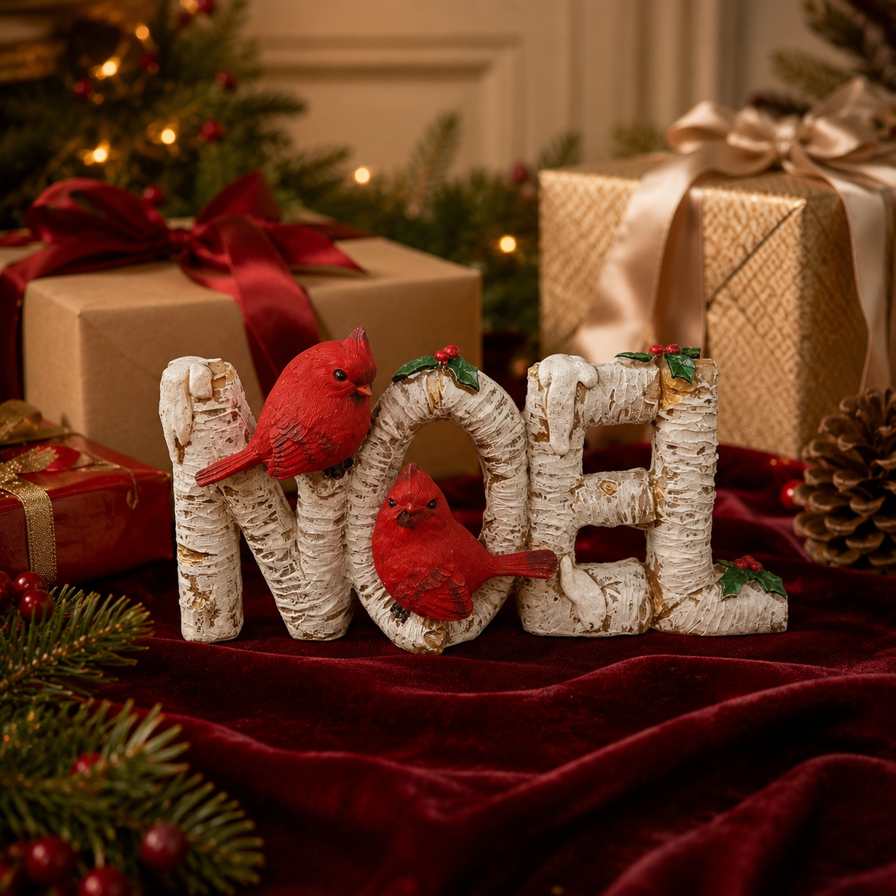 Winter Cardinal Noel Tabletop Decor