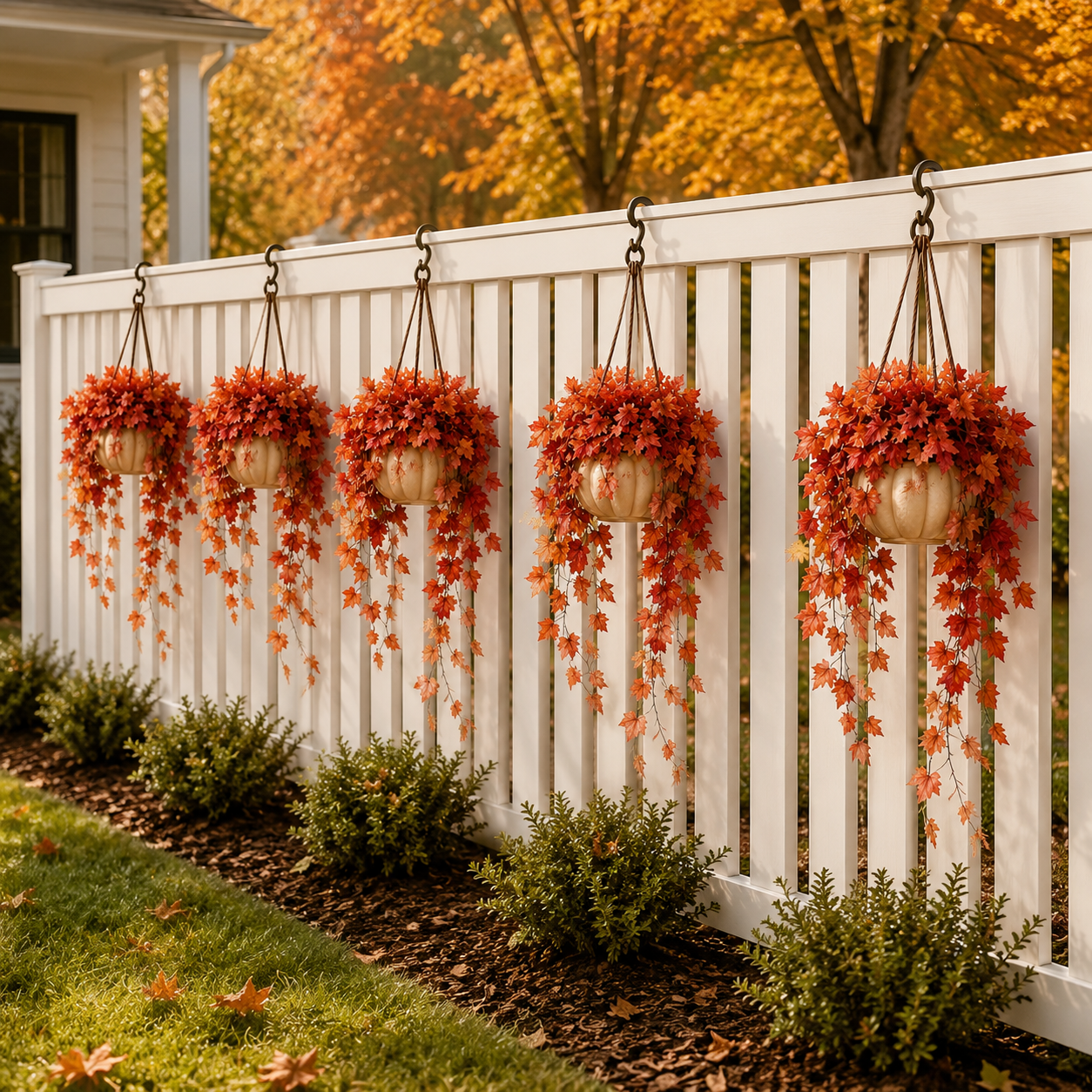 Autumn Cascade Pumpkin Hanging Planter 🍁🎃