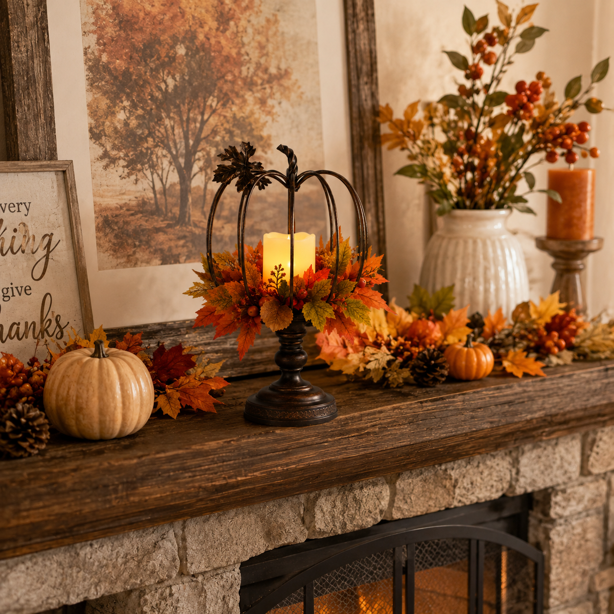 Autumn Glow Pumpkin Lantern