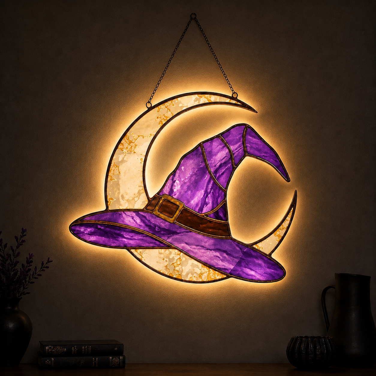 Moonlit Witch Hat Hanging Light 🌙✨