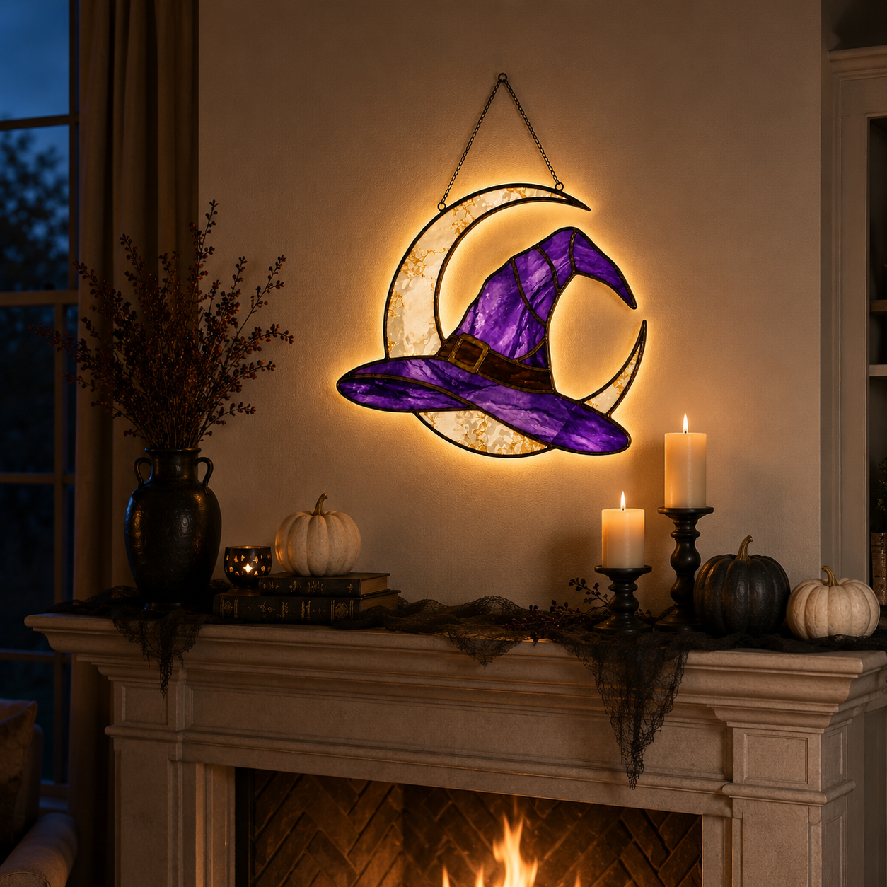 Moonlit Witch Hat Hanging Light 🌙✨