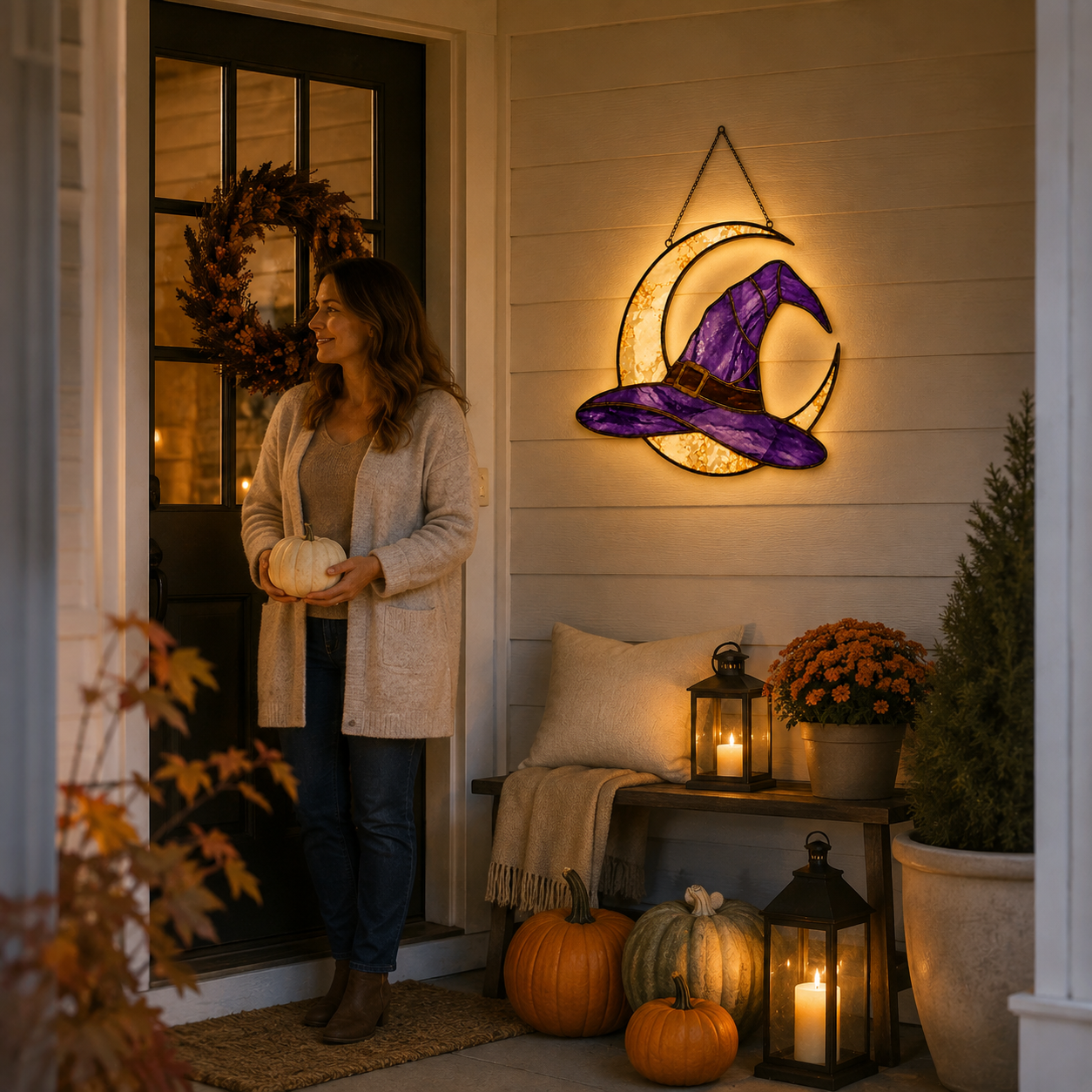 Moonlit Witch Hat Hanging Light 🌙✨