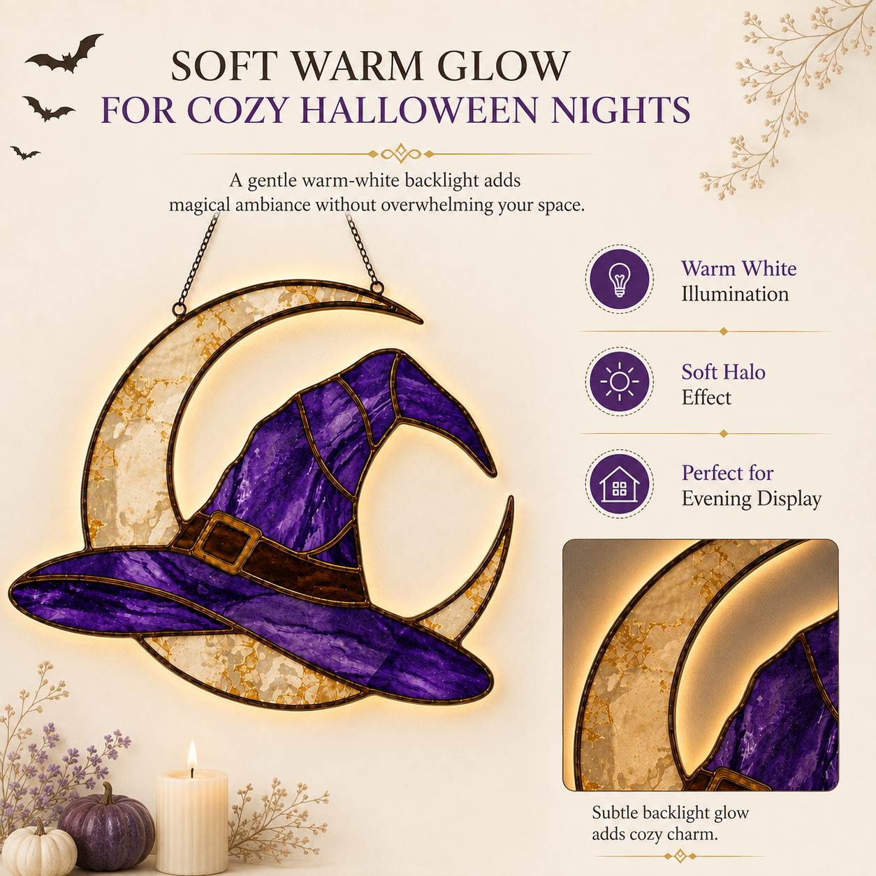 Moonlit Witch Hat Hanging Light 🌙✨