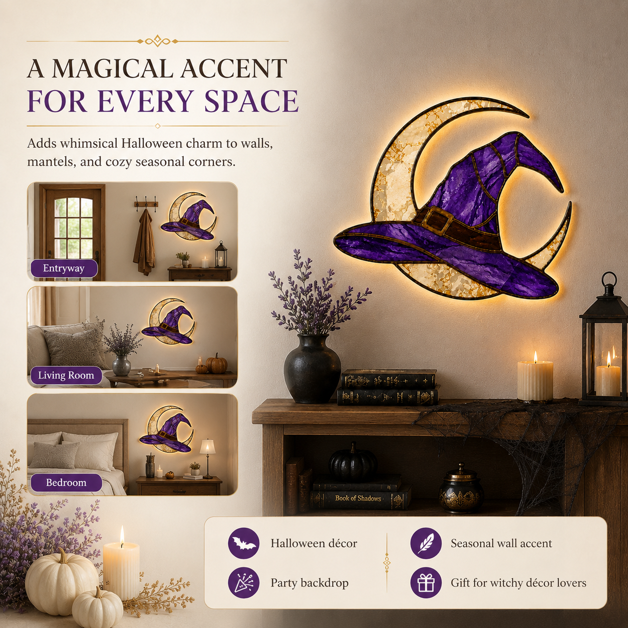Moonlit Witch Hat Hanging Light 🌙✨