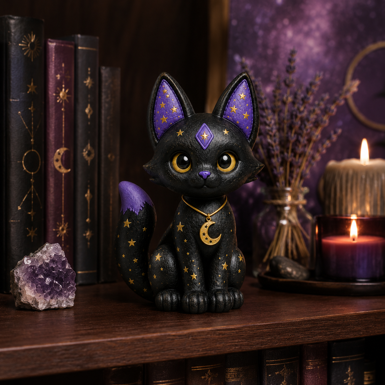 Mystic Moon Black Cat Resin Figurine 🌙🐈‍⬛