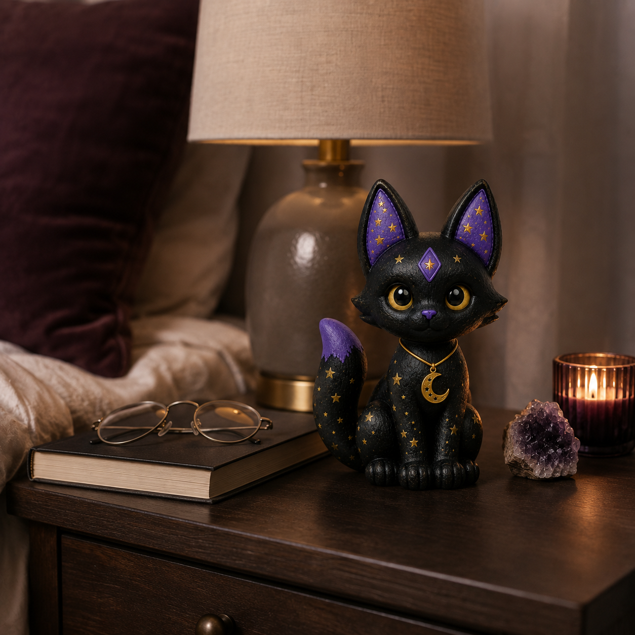 Mystic Moon Black Cat Resin Figurine 🌙🐈‍⬛