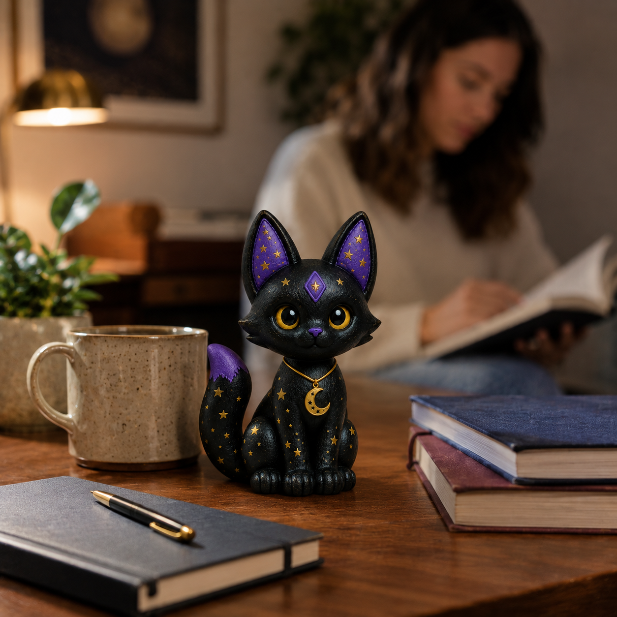 Mystic Moon Black Cat Resin Figurine 🌙🐈‍⬛