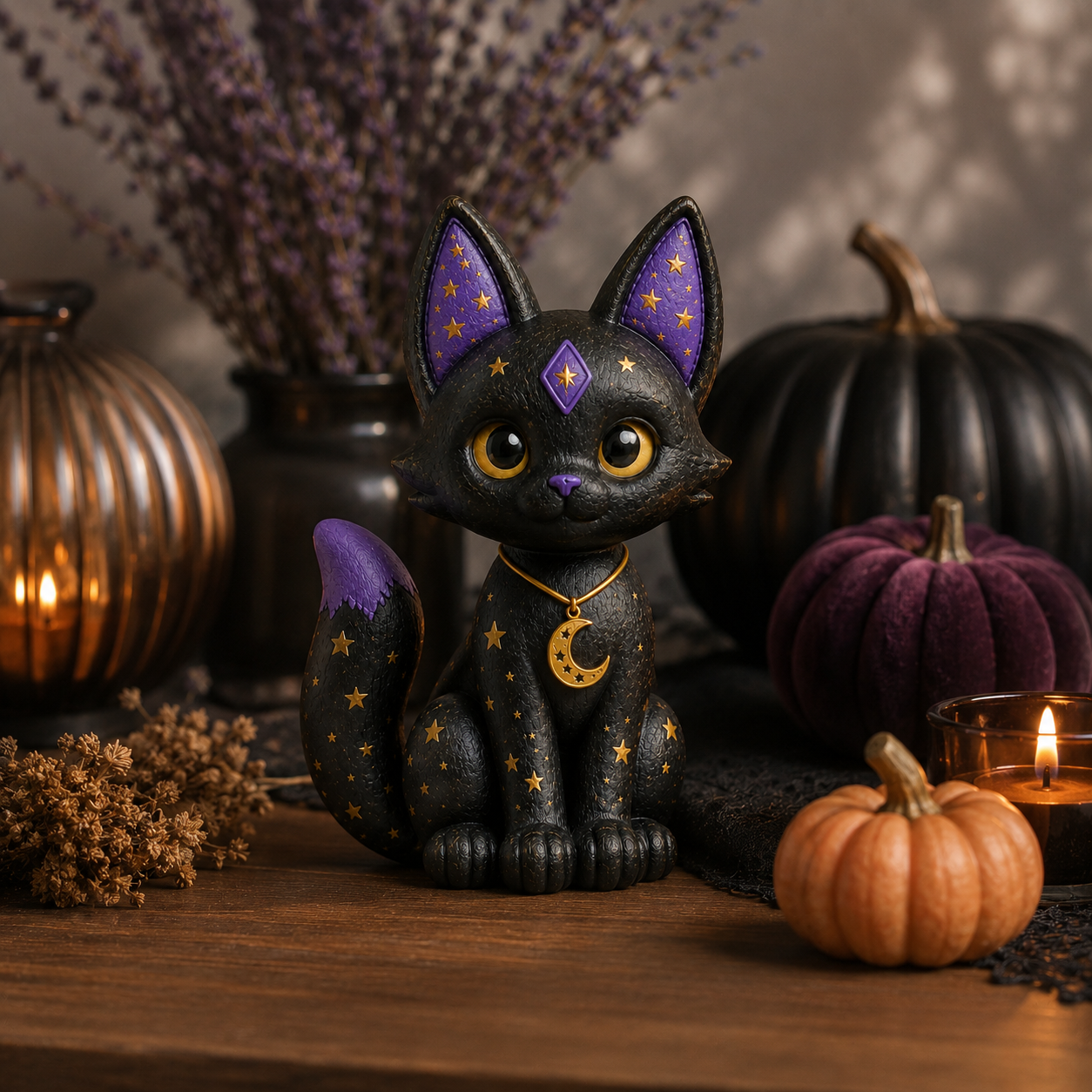 Mystic Moon Black Cat Resin Figurine 🌙🐈‍⬛