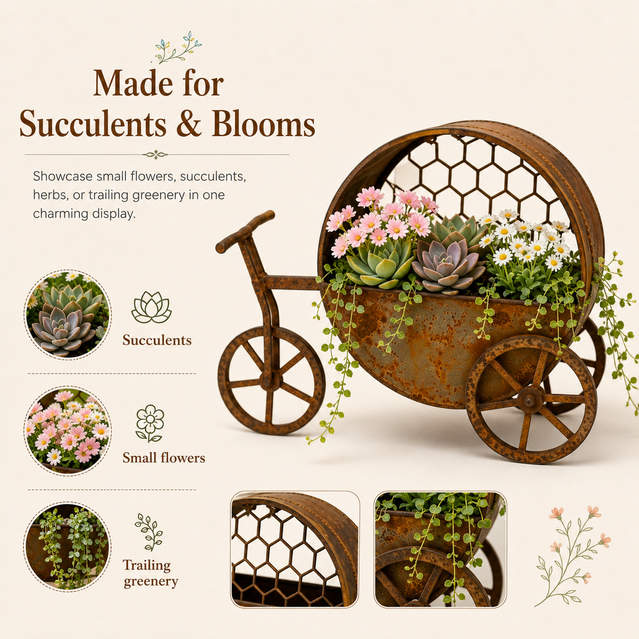 Vintage Bicycle Garden Planter