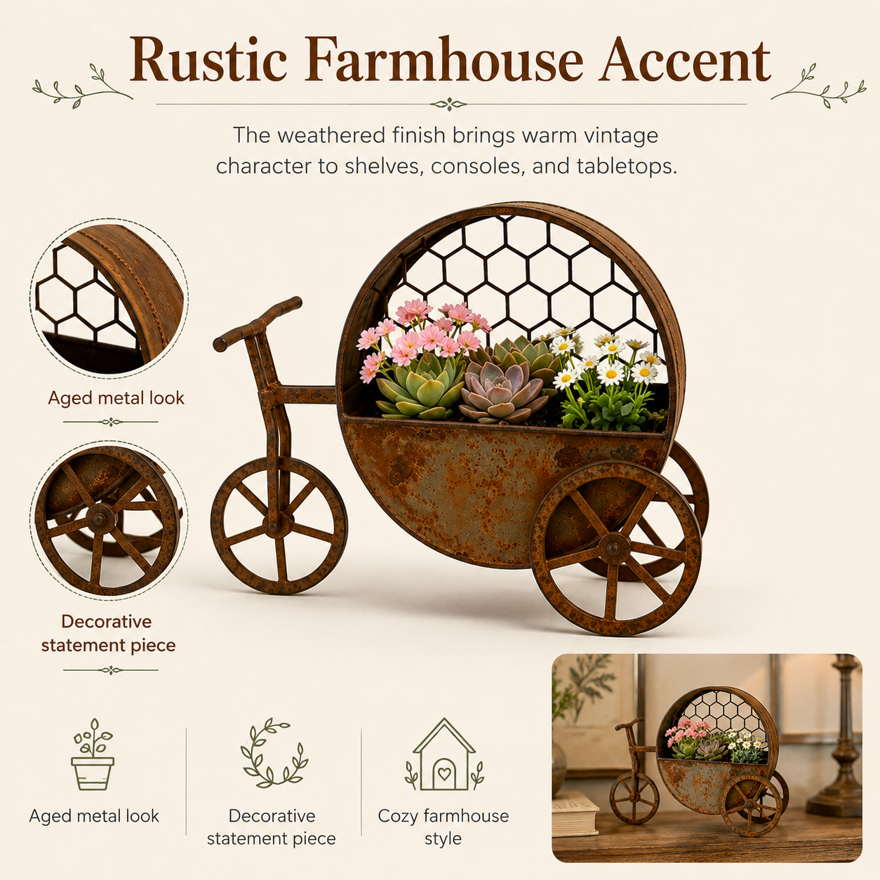 Vintage Bicycle Garden Planter