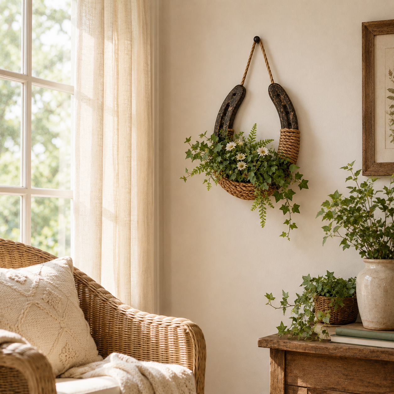 Vintage Horseshoe Wall Planter 