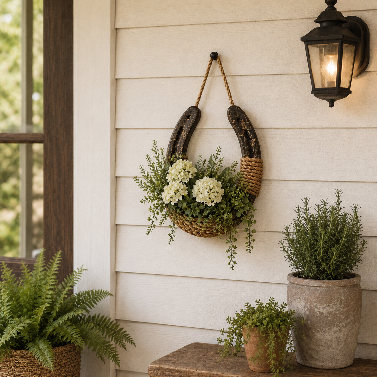 Vintage Horseshoe Wall Planter 