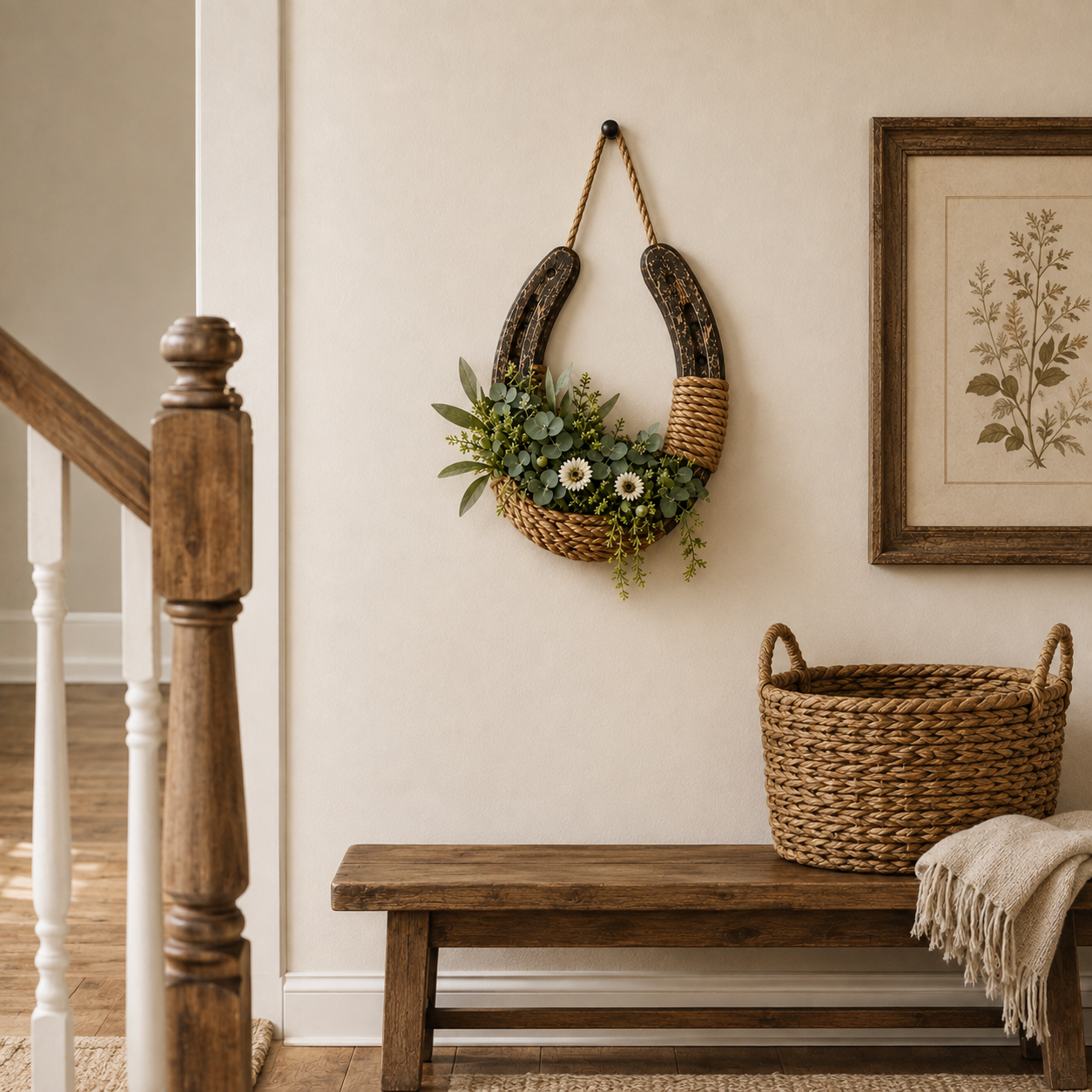 Vintage Horseshoe Wall Planter 