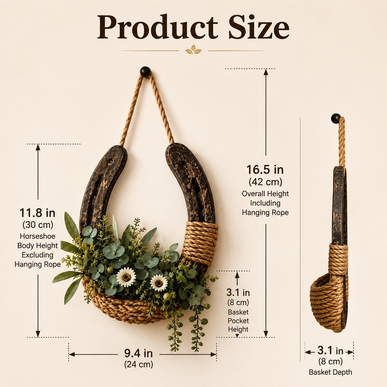 Vintage Horseshoe Wall Planter 