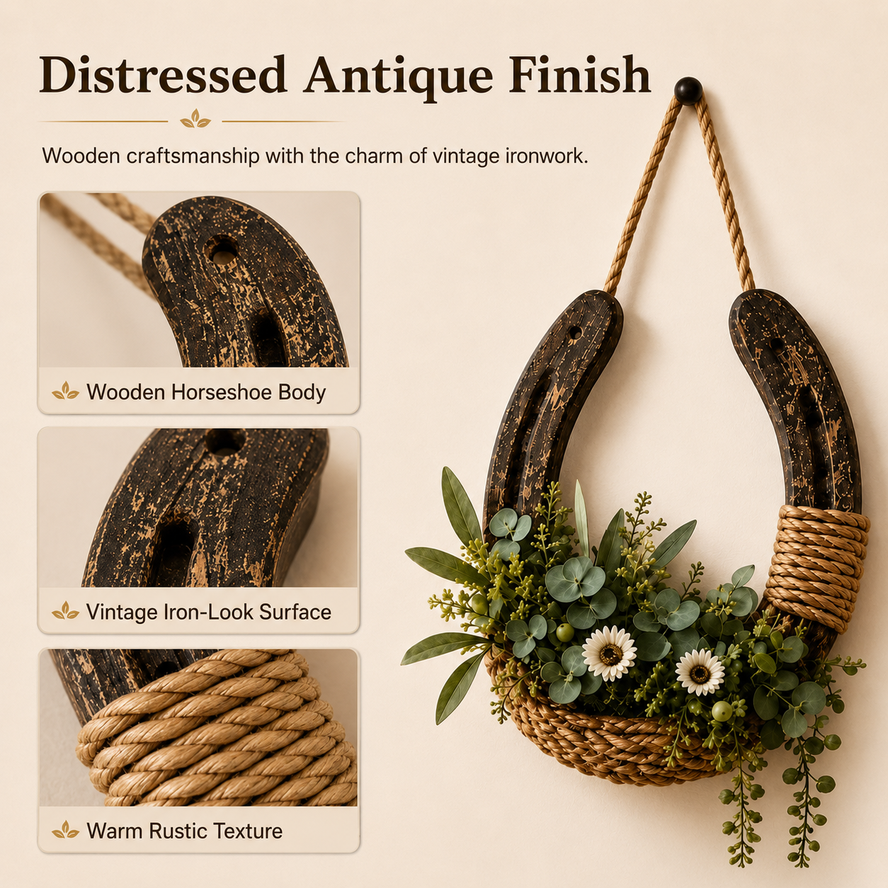 Vintage Horseshoe Wall Planter 