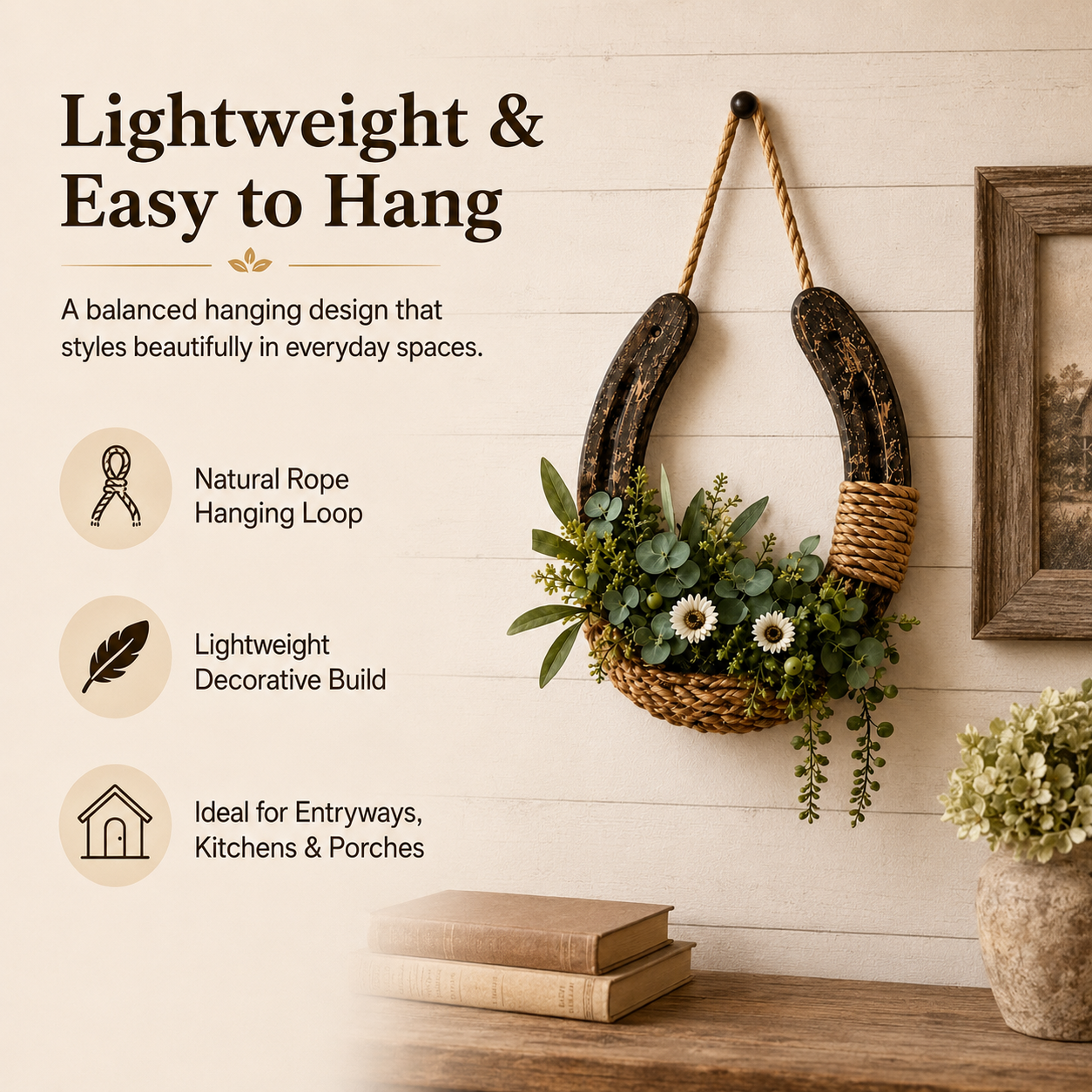 Vintage Horseshoe Wall Planter 