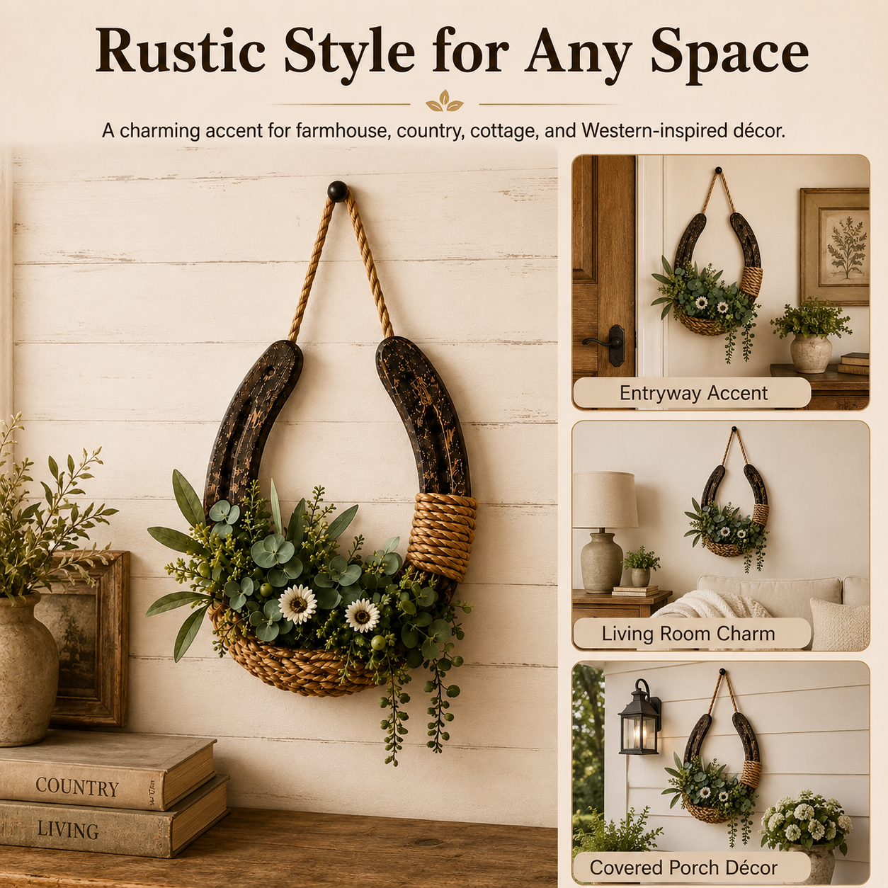 Vintage Horseshoe Wall Planter 