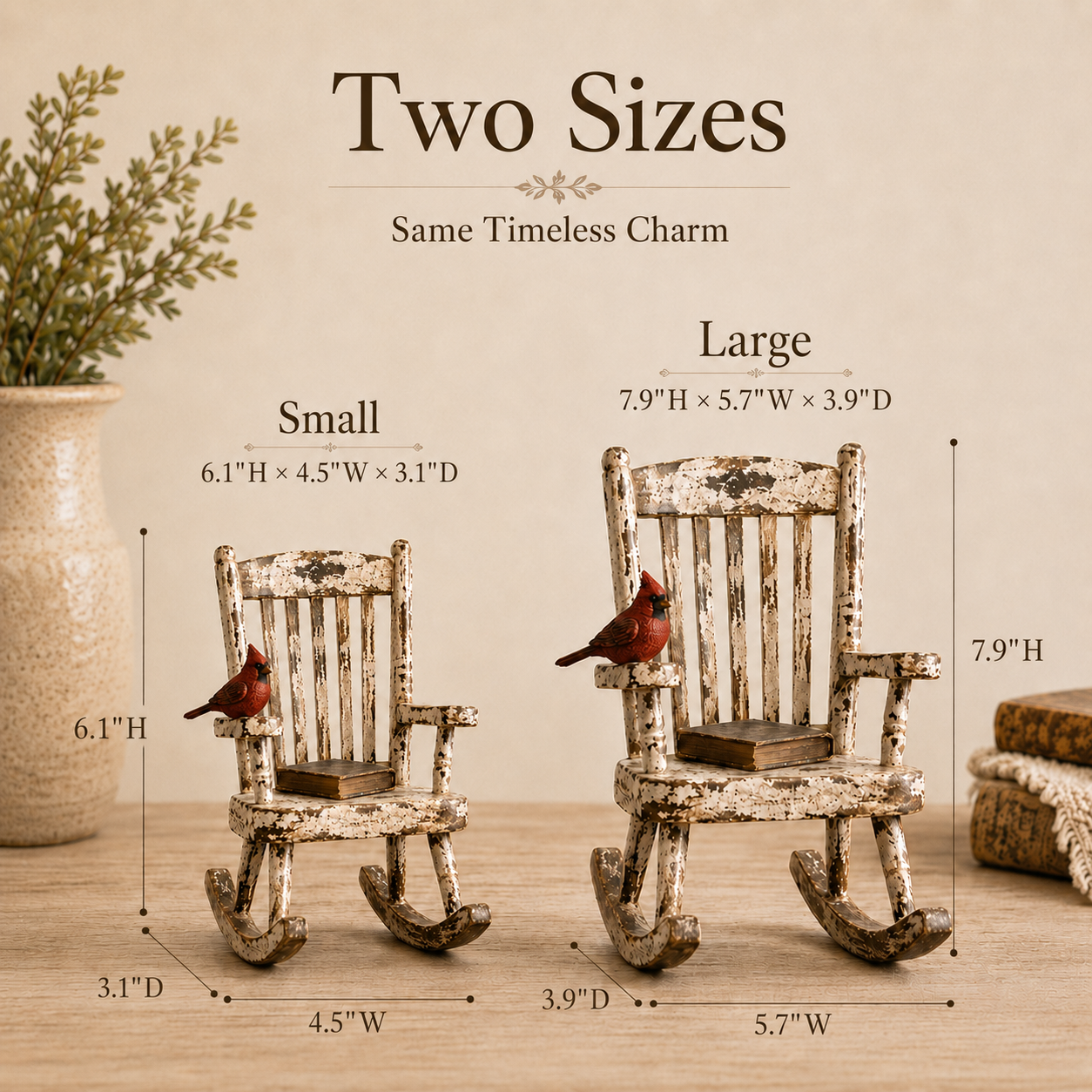 Rustic Cardinal Rocking Chair Decor