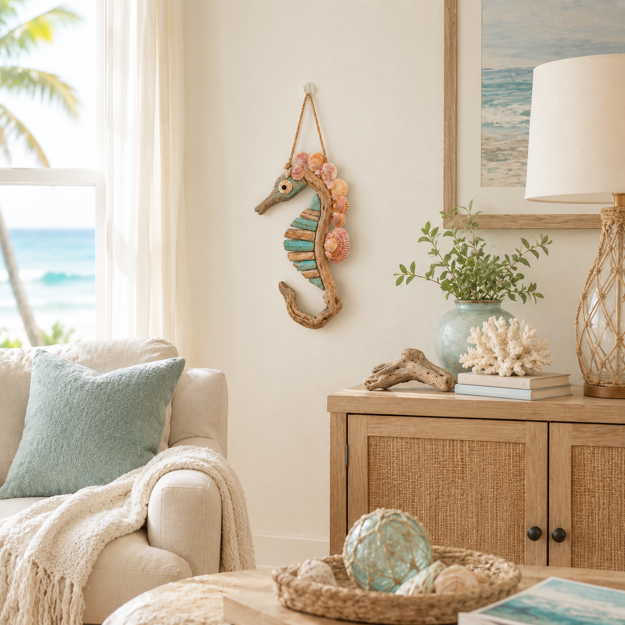 Coastal Seahorse Wall Hanging Decor