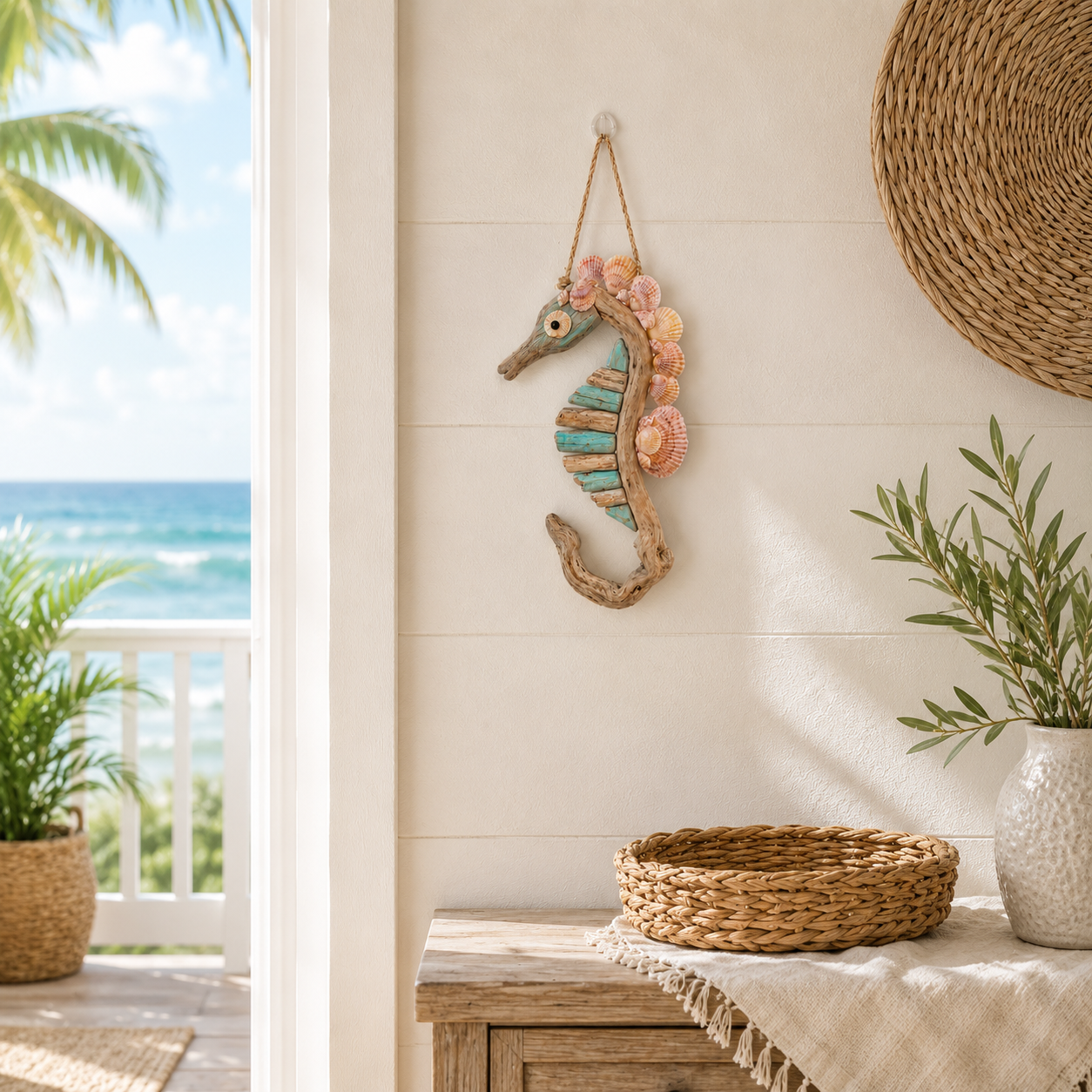 Coastal Seahorse Wall Hanging Decor