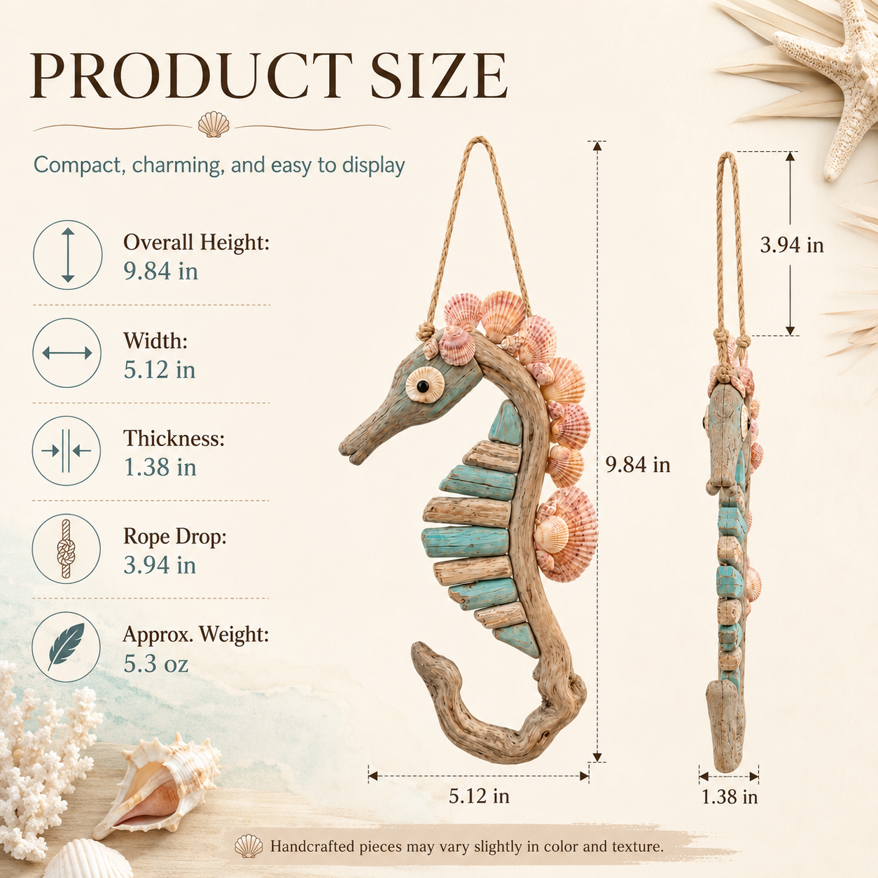 Coastal Seahorse Wall Hanging Decor