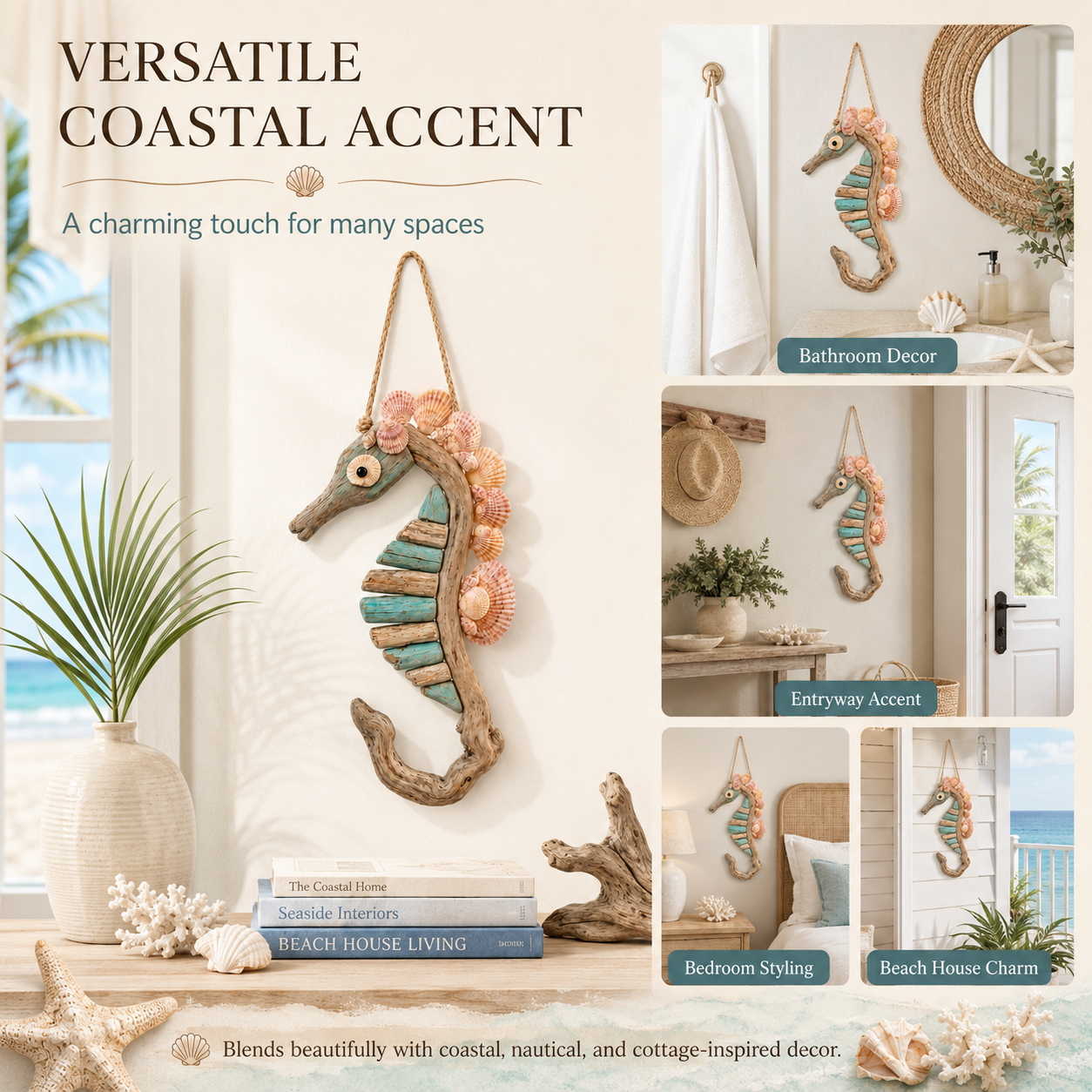 Coastal Seahorse Wall Hanging Decor