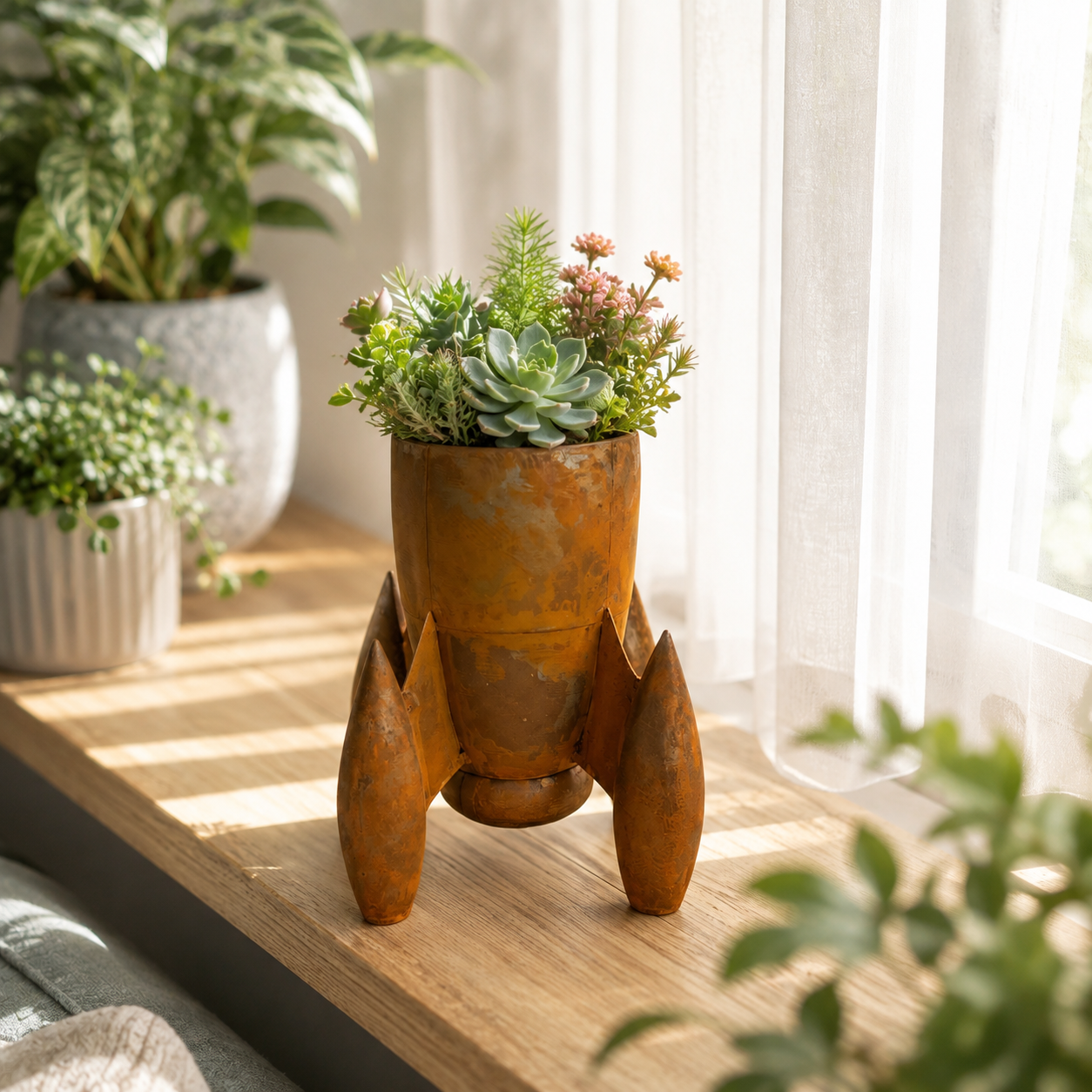 Vintage Rocket Planter