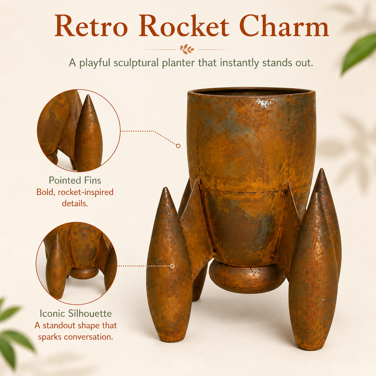Vintage Rocket Planter