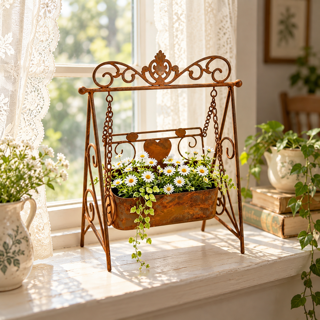 Vintage Swing Planter Product Description