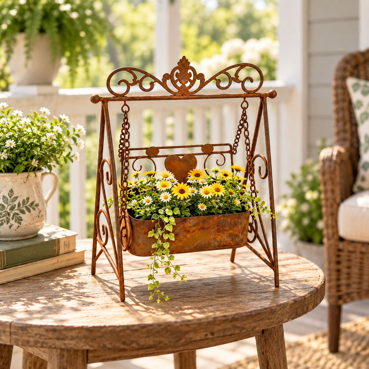 Vintage Swing Planter Product Description
