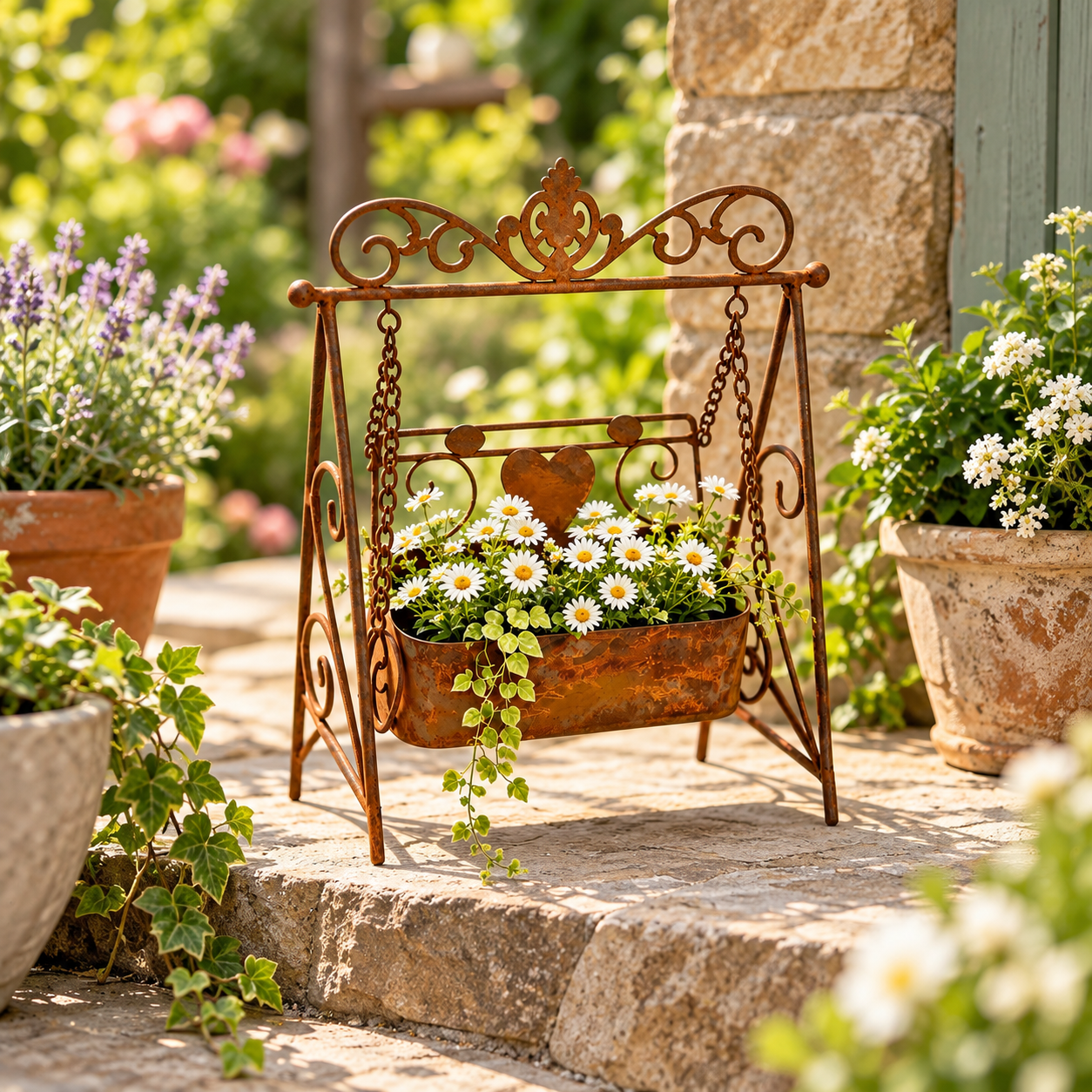 Vintage Swing Planter Product Description